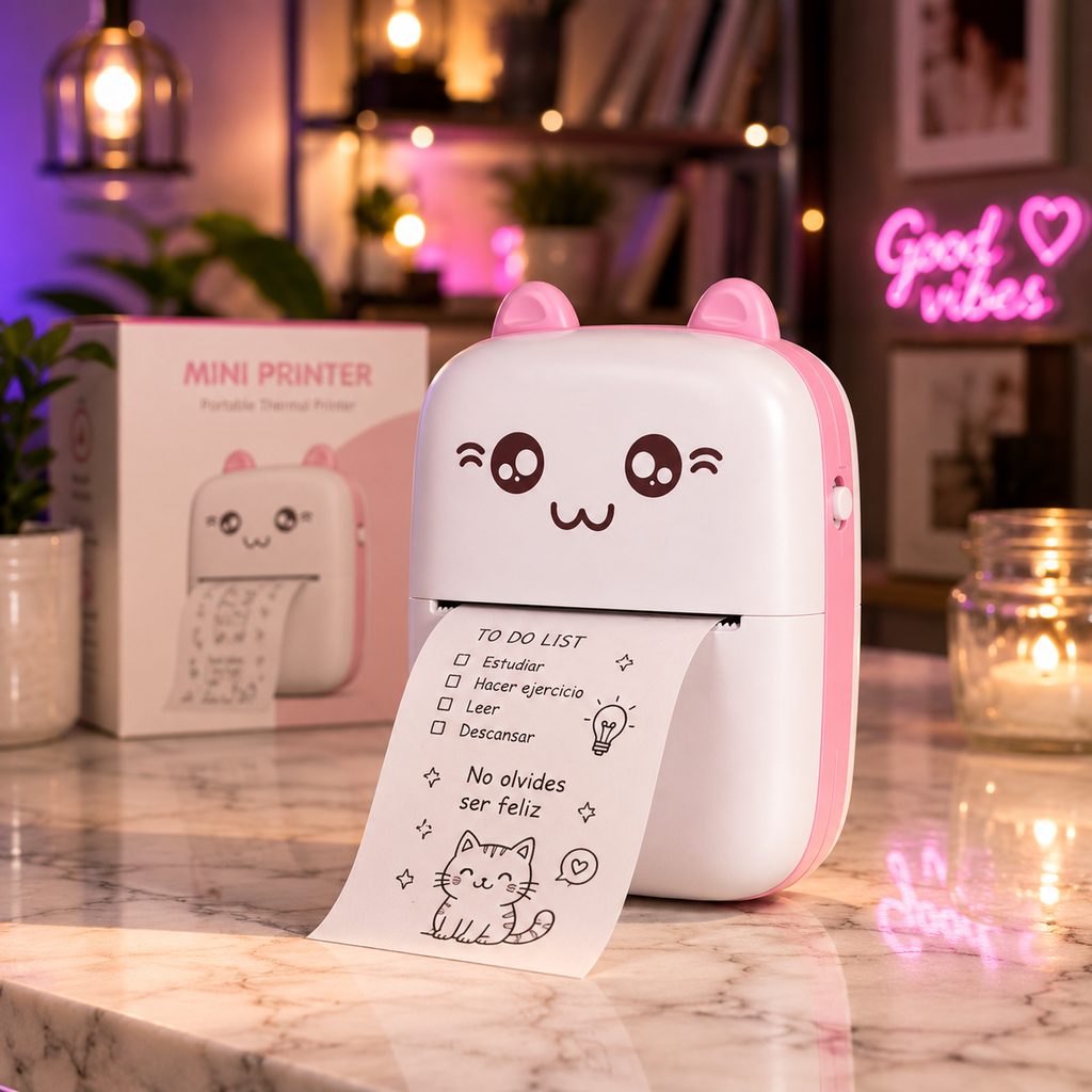 Mini Impresora Portátil: Imprime donde quieras, sin tinta.